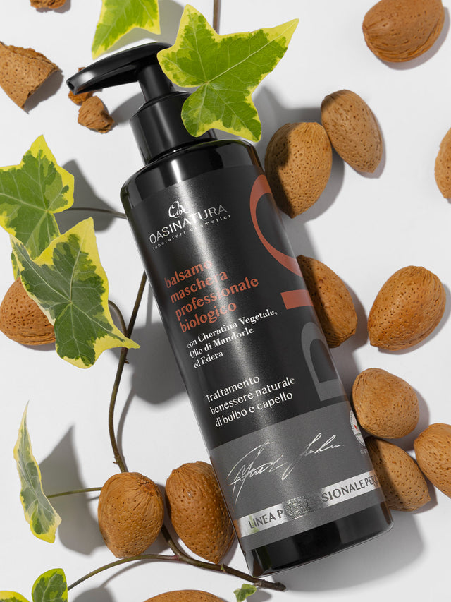 BALSAMO MASCHERA PROFESSIONALE BIOLOGICO CON CHERATINA VEGETALE, OLIO DI MANDORLE ED EDERA
