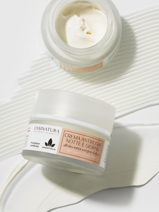 CREMA ANTIRUGHE NOTTE E GIORNO ALL'OLIO EXTRAVERGINE D' OLIVA