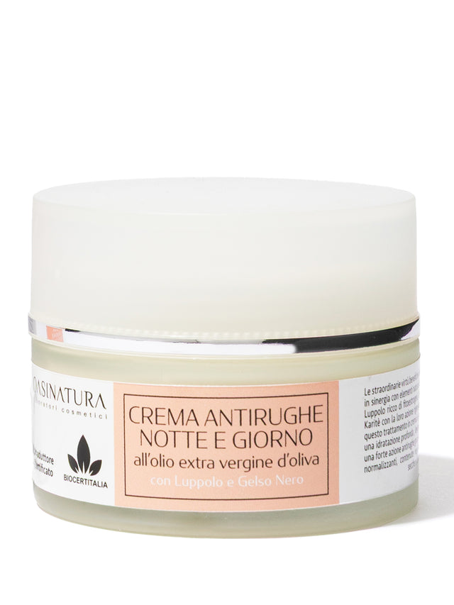 CREMA ANTIRUGHE NOTTE E GIORNO ALL'OLIO EXTRAVERGINE D' OLIVA