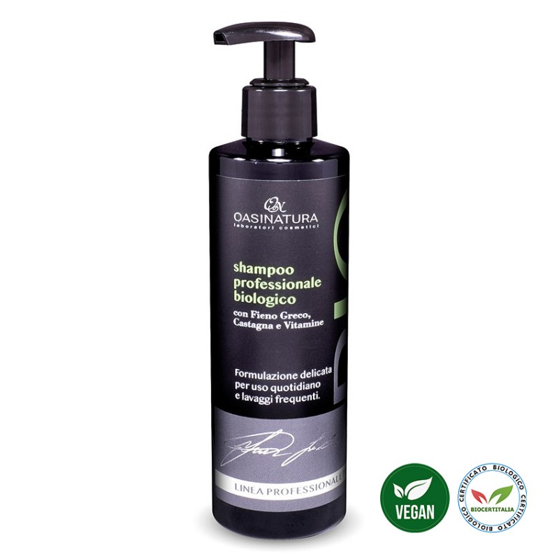 Shampoo professionale Biologico riparatore e rigenerante con Fieno greco, Castagne e Vitamine