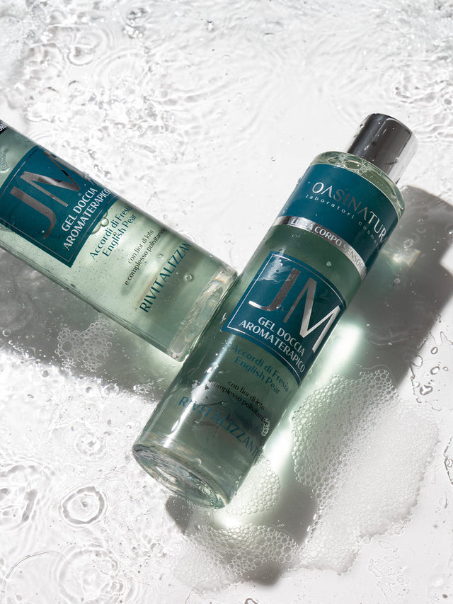 GEL DOCCIA AROMATERAPICO RIVITALIZZANTE CON ACCORDI DI FRESIA ED ENGLISH PEAR