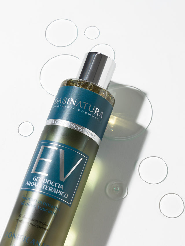 GEL DOCCIA AROMATERAPICO TONIFICANTE CON SENTORI AROMATICI DI ULIVO TOSCANO