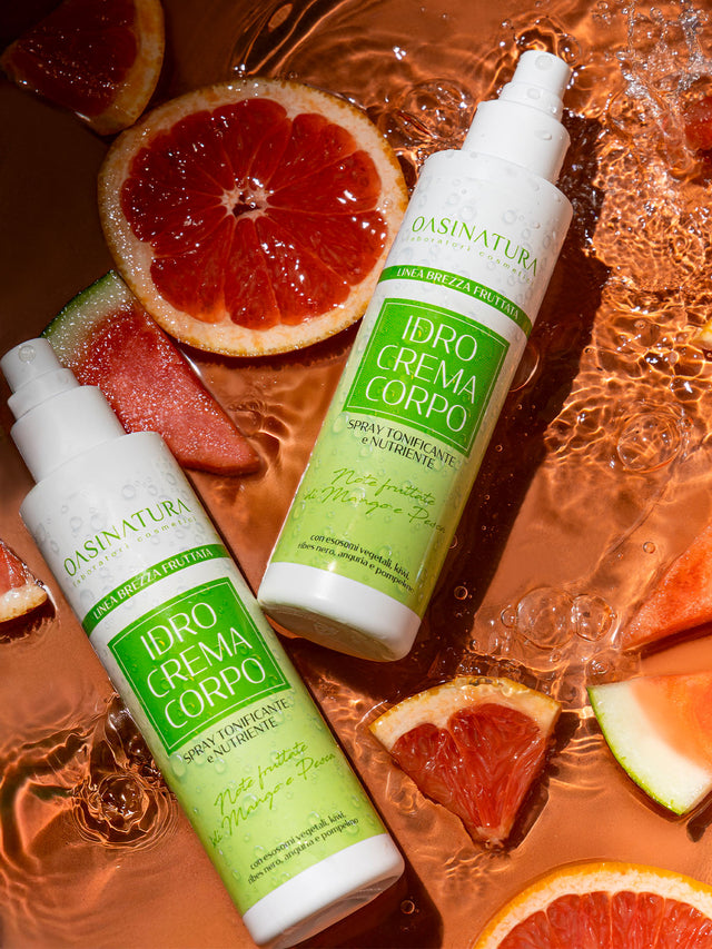 IDROCREMA CORPO - SPRAY TONIFICANTE E NUTRIENTE - NOTE FRUTTATE DI MANGO E PESCA
