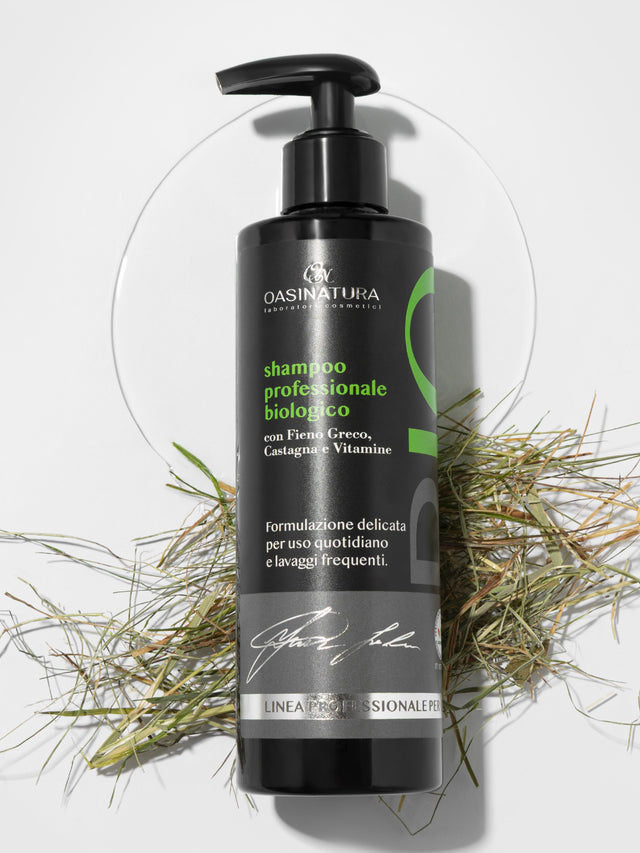 SHAMPOO PROFESSIONALE BIOLOGICO CON FIENO GRECO, CASTAGNA E VITAMINE