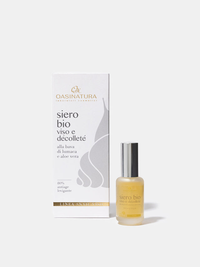 SIERO BIO VISO & DÉCOLLETÉ 80% ANTIAGE LEVIGANTE ALLA BAVA DI LUMACA ED ALOE VERA.